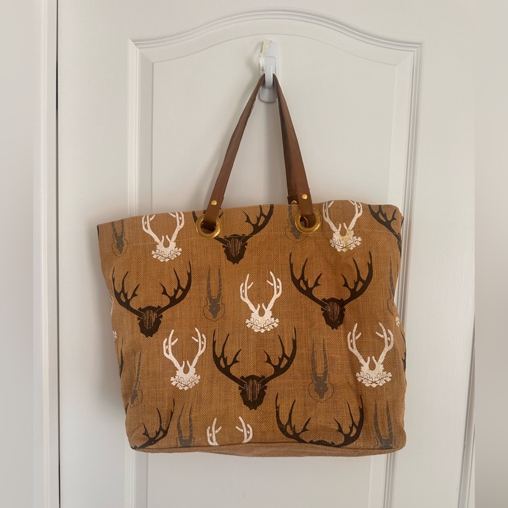 Mud‎ Pie Staghorn Jute Tote